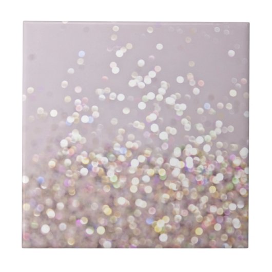 Soft Pastel Bokeh Sparkles Tegeltje (Voorkant)