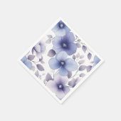 Soft Pastel Botanical Pattern in blauw en Paars Servet (Hoek)