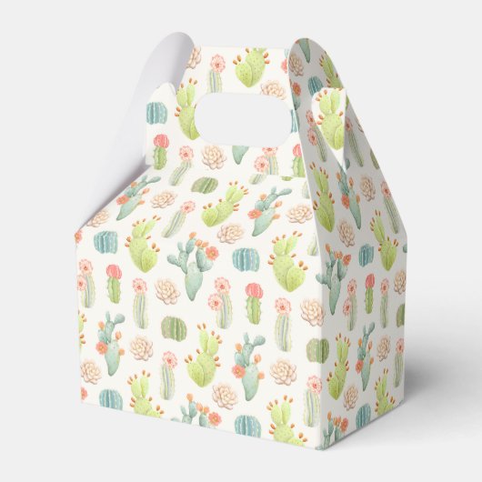 Soft Pastel Cactus & Succulent Pattern Bedankdoosjes (Voorkant Zijde)