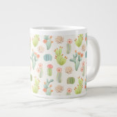 Soft Pastel Cactus & Succulent Pattern Grote Koffiekop (Voorkant rechts)