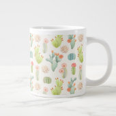 Soft Pastel Cactus & Succulent Pattern Grote Koffiekop (Rechts)