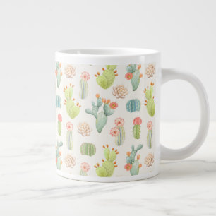 Soft Pastel Cactus & Succulent Pattern Grote Koffiekop