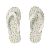 Soft Pastel Cactus & Succulent Pattern Kinder Teenslippers (Voetbed)