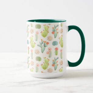 Soft Pastel Cactus & Succulent Pattern Mok