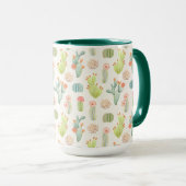 Soft Pastel Cactus & Succulent Pattern Mok (Voorkant rechts)