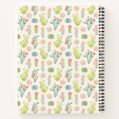 Soft Pastel Cactus & Succulent Pattern Notitieboek (Achterkant)