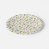 Soft Pastel Cactus & Succulent Pattern Papieren Bordje (Gekanteld)