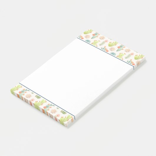 Soft Pastel Cactus & Succulent Pattern Post-it® Notes (Schuin)