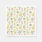 Soft Pastel Cactus & Succulent Pattern Servet (Voorkant)