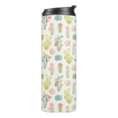 Soft Pastel Cactus & Succulent Pattern Thermosbeker (Gedraaid links)