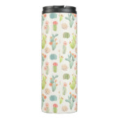 Soft Pastel Cactus & Succulent Pattern Thermosbeker (Achterkant)