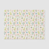 Soft Pastel Cactus & Succulent Pattern Tissuepapier (Voorkant)