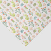 Soft Pastel Cactus & Succulent Pattern Tissuepapier (Detail)