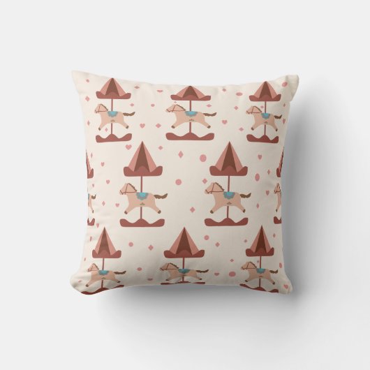 Soft Pastel Carousel For Baby Girls Throw Pillow Kussen (Voorkant)