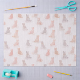 Soft Pastel Cat Tissue Paper Tissuepapier