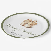 Soft Pastel Christmas Custom Family Name Party  Papieren Bordje (Gekanteld)