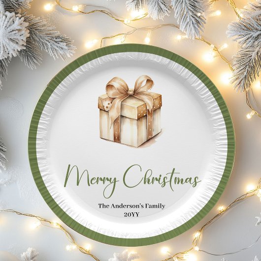 Soft Pastel Christmas Custom Family Name Party  Papieren Bordje