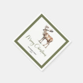 Soft Pastel Christmas Deer Script Family Napkins Servet (Hoek)