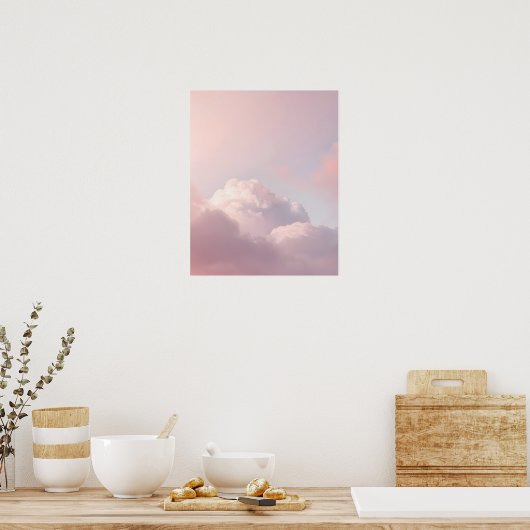 Soft Pastel Cloud Sky Art Print (Keuken)