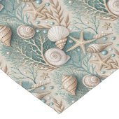 Soft Pastel Coastal Table Runner Seashell accenten Lange Tafelloper (Hoek)