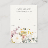 Soft Pastel Flora Ketting Oorbel Sieraden Display Visitekaartje (Voorkant)