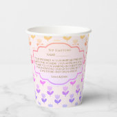 Soft Pastel Floral Pattern Baby Shower Name Date  Papieren Bekers (Achterkant)