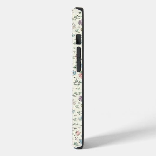 Soft Pastel Floral Pattern Cute Phone case (Achterkant / Links)