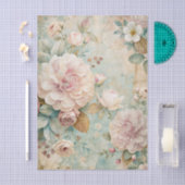 Soft Pastel Floral Pattern with Peonies Tissuepapier (Craft)