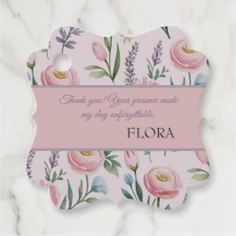 Soft Pastel Floral Personalized Birthday Thank You Bedankjes Labels