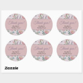 Soft Pastel Floral Personalized Birthday Thank You Ronde Sticker (Vel)