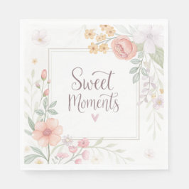 Soft Pastel Floral “Sweet Moments” Spring Design Servet