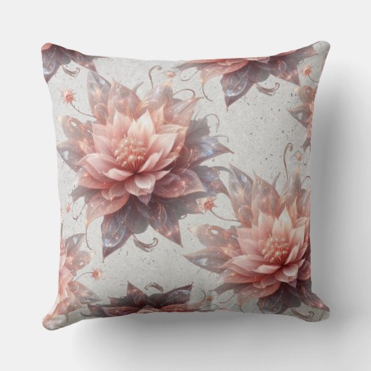 Soft Pastel Floral Throw Pillow 20x20 – Botanical  Kussen (Achterkant)