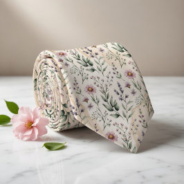 Soft Pastel Floral Watercolor Stropdas