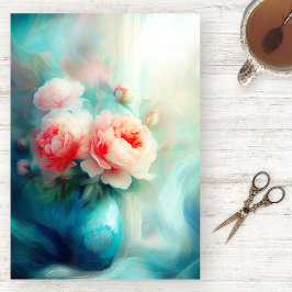 Soft Pastel Floral Watercolor Tissue Paper Tissuepapier