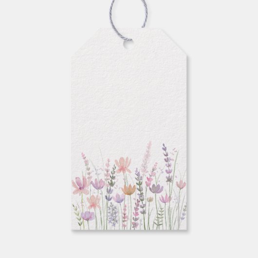 Soft Pastel Floral Wildflower Wedding Cadeaulabel (Achterkant)