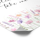 Soft Pastel Floral Wildflower Wedding Favors Sign Poster (Hoek)