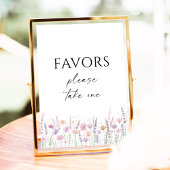 Soft Pastel Floral Wildflower Wedding Favors Sign Poster