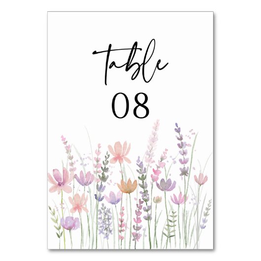Soft Pastel Floral Wildflower Wedding Kaart (Voorkant)