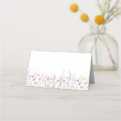 Soft Pastel Floral Wildflower Wedding Plaatskaartje (Achterkant)