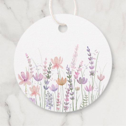 Soft Pastel Floral Wildflower Wedding Thank You Bedankjes Labels (Achterkant)