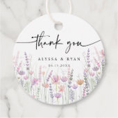 Soft Pastel Floral Wildflower Wedding Thank You Bedankjes Labels (Voorkant)