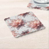 Soft Pastel Flower Coasters – Elegant Floral Table Kartonnen Onderzetters (Gebogen)