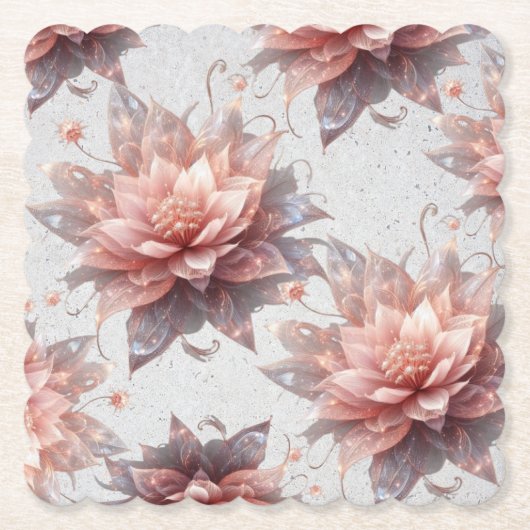 Soft Pastel Flower Coasters – Elegant Floral Table Kartonnen Onderzetters (Voorkant)
