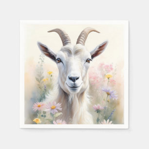 Soft Pastel Flower Field Goat Portret Servet