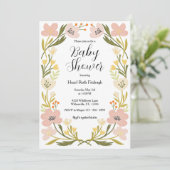 Soft Pastel Flowers Baby shower Kaart (Staand voorkant)