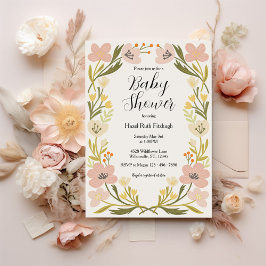 Soft Pastel Flowers Baby shower Kaart