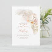 Soft Pastel Flowers Botanical Pampas Grass Wedding Kaart (Staand voorkant)