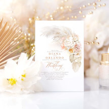 Soft Pastel Flowers Botanical Pampas Grass Wedding