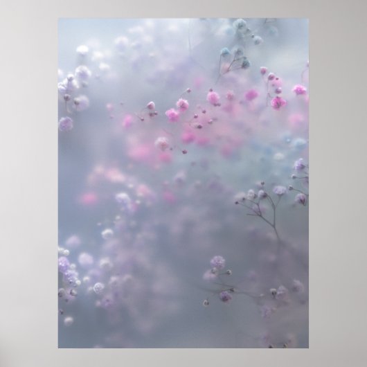 Soft pastel flowers in dreamy blur  poster (Voorkant)