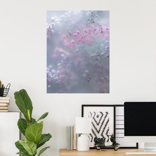 Soft pastel flowers in dreamy blur  poster (Thuiskantoor)